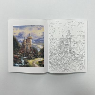 Adult Layflat Binding Coloring Book with 144 Pages and 1c Black or 4c Process Printing